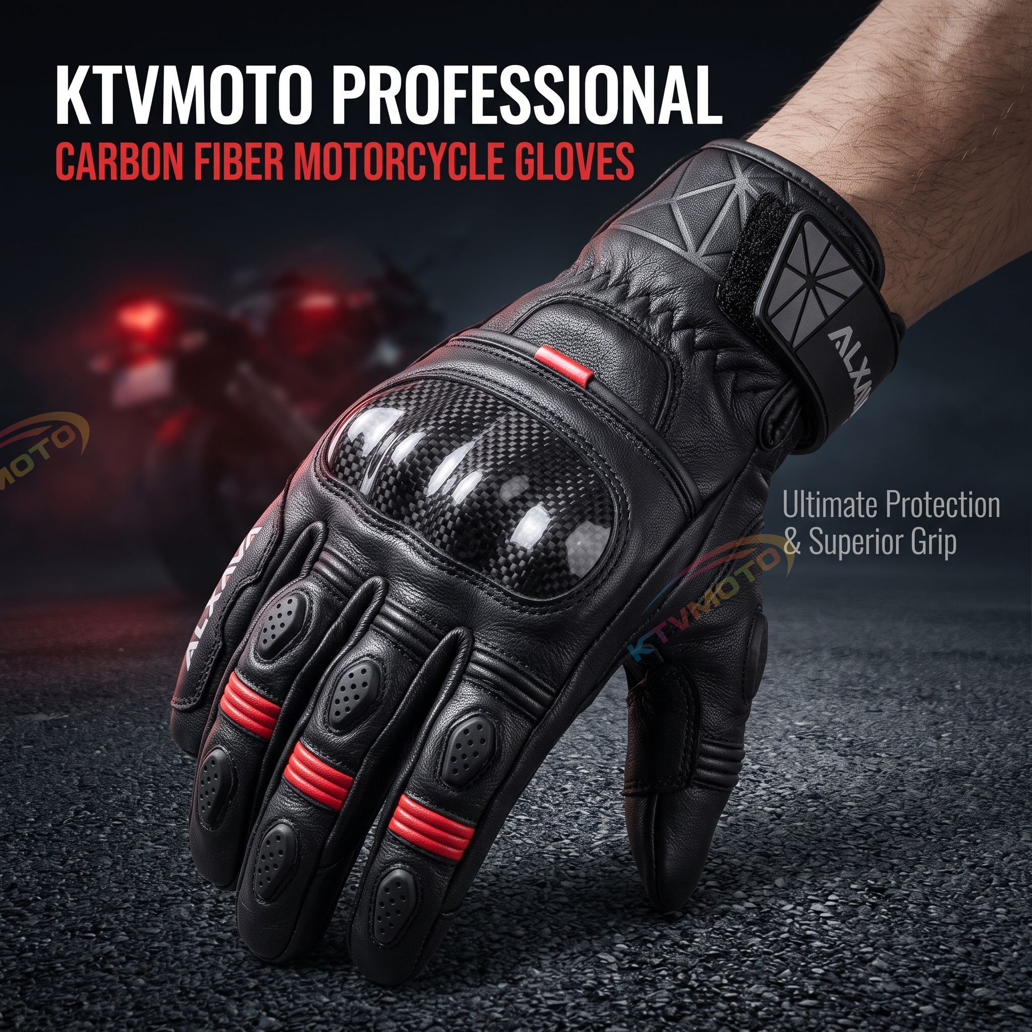 Motorcycle gloves with carbon fiber touchscreen thickened-G80
