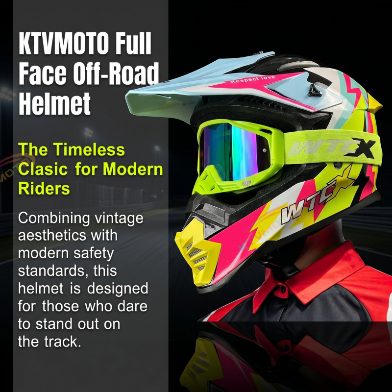 Colorful motocross helmets and goggles-I61