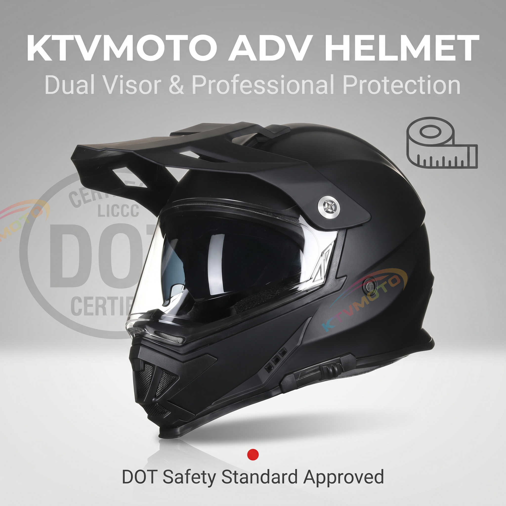 Dual-lens DOT certified motorcycle full-face helmet-I03
