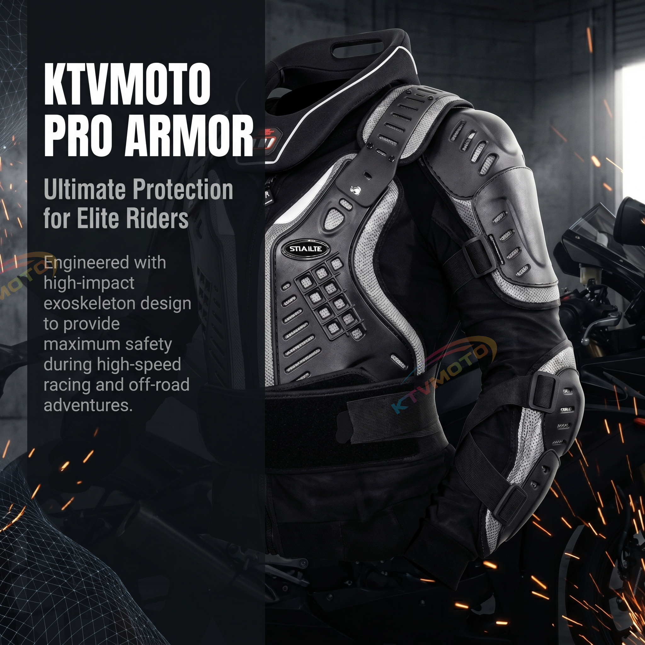 Motorcycle riding suit with neck protection-F20
