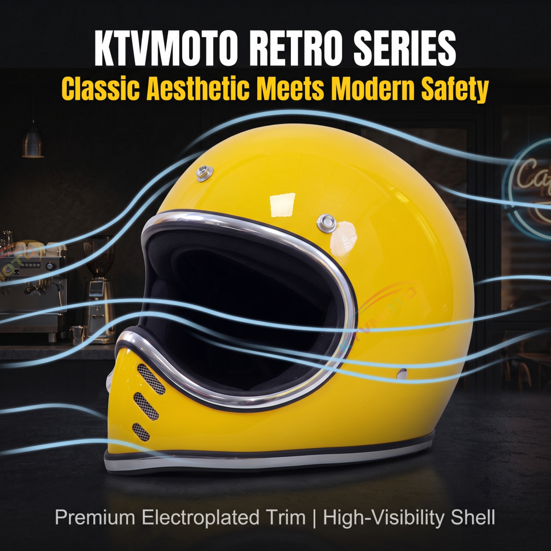Open-style retro full-face motorcycle helmet-I137