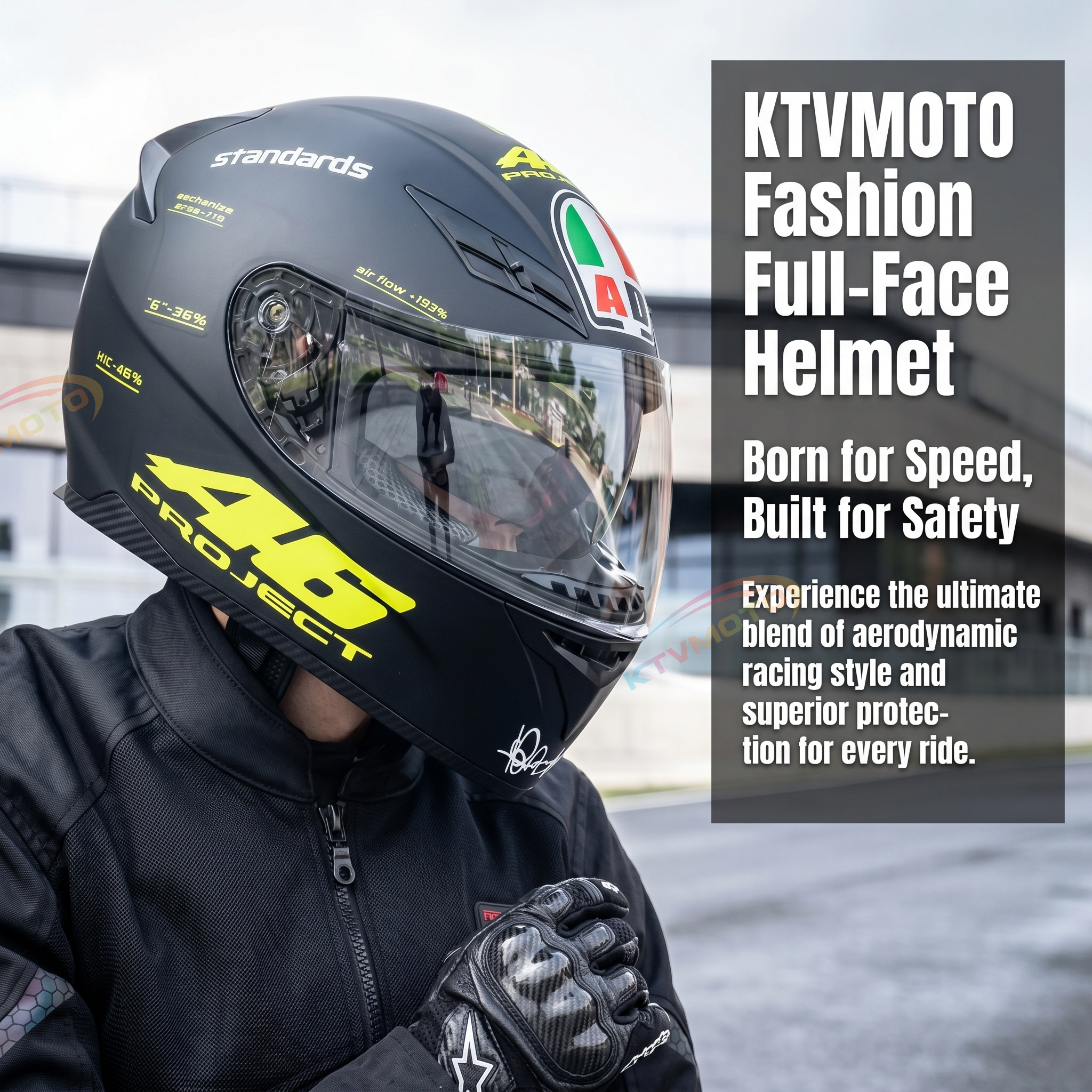 Retro full-face motorcycle helmet with goggles-I91