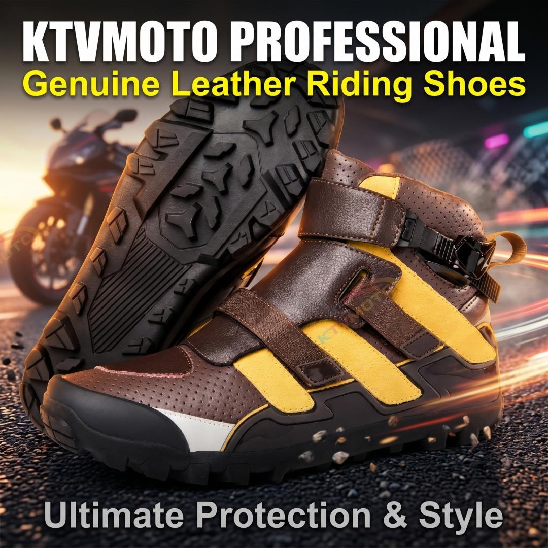 Genuine Leather Breathable Motorcycle Riding Shoes-K139
