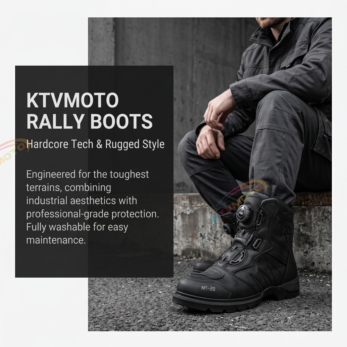 Motorcycle rally riding boots-K101