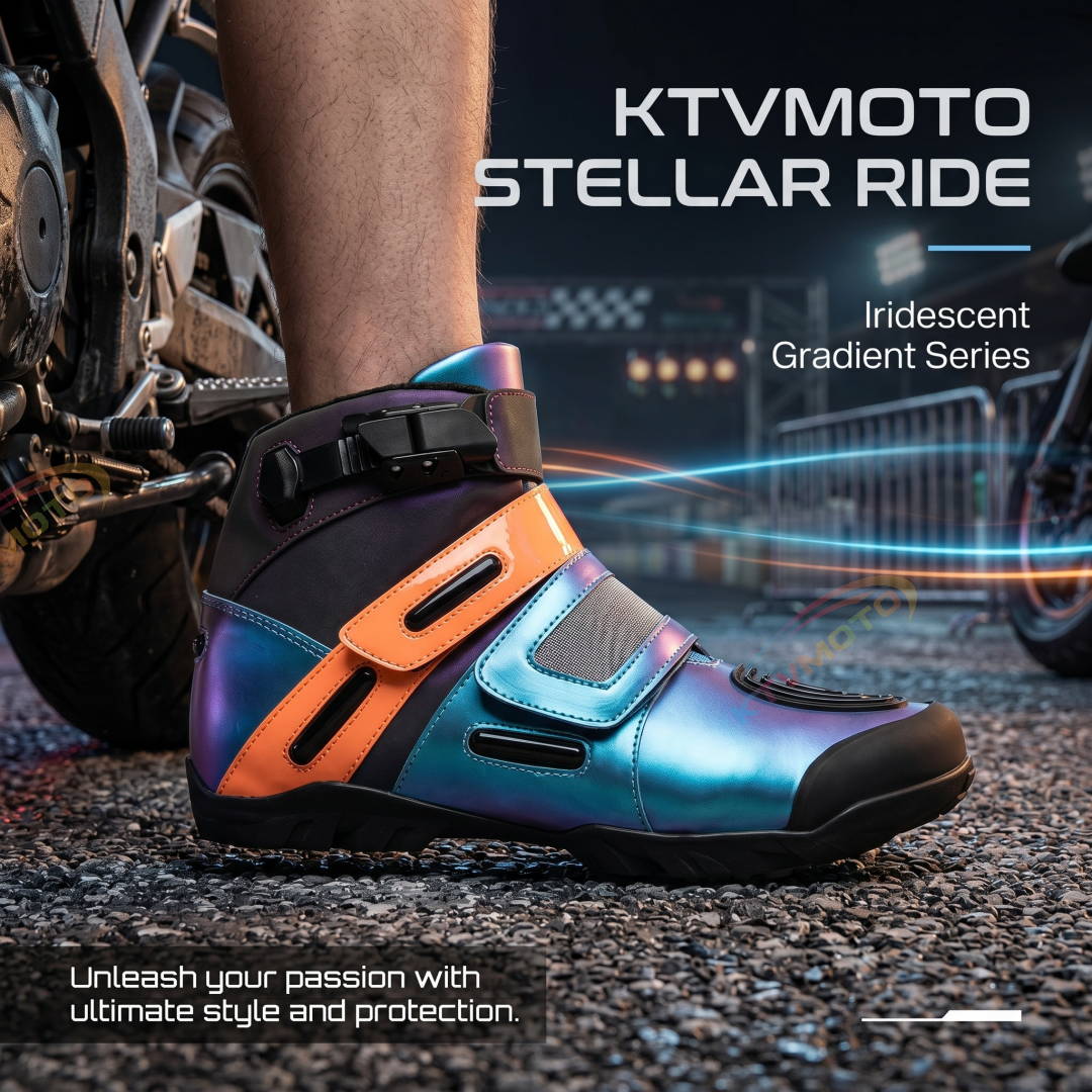 Stylish and colorful motorcycle riding ankle boots-K122