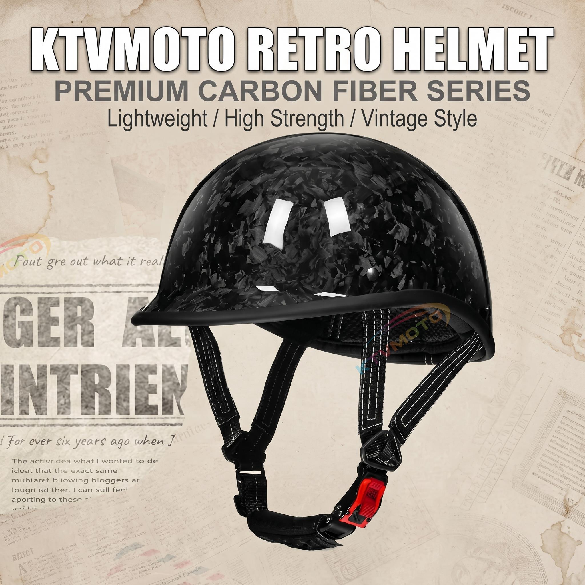 Carbon fiber motorcycle half-helmet cruiser helmet-I52
