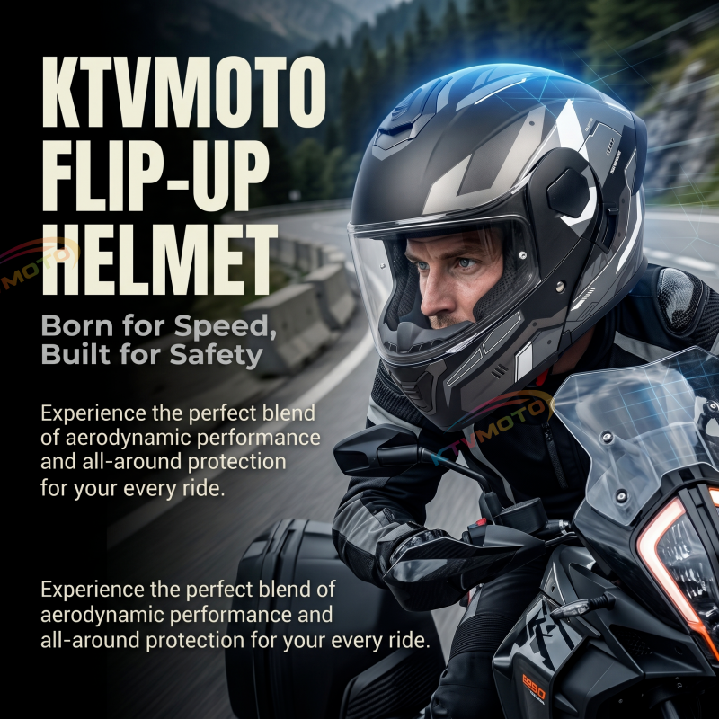 Dual-lens flip-up motorcycle helmet-I95