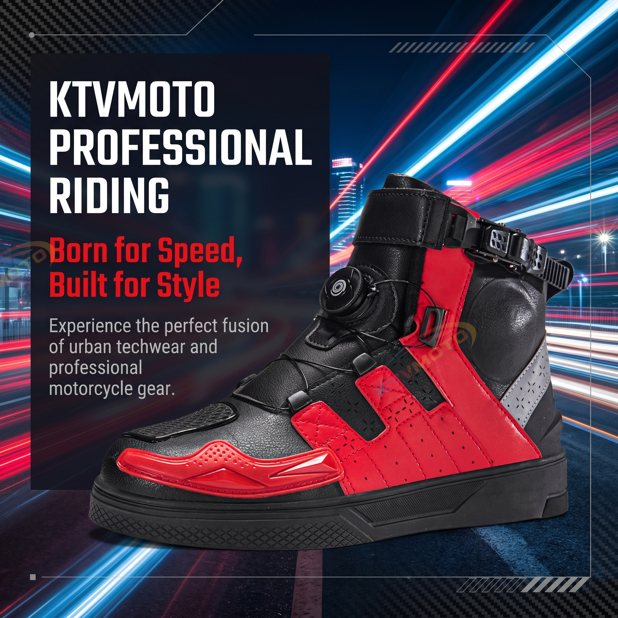 Genuine leather motorcycle riding shoes-K51