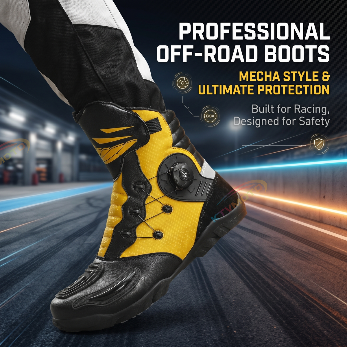 Durable motorcycle riding boots-K163
