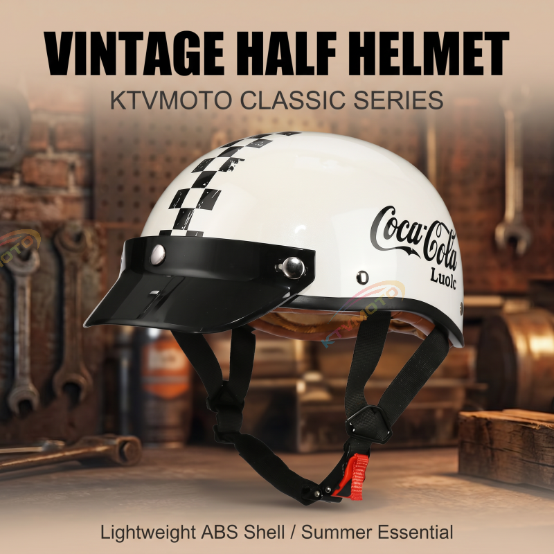 Retro half-helmet, summer travel gear-I18