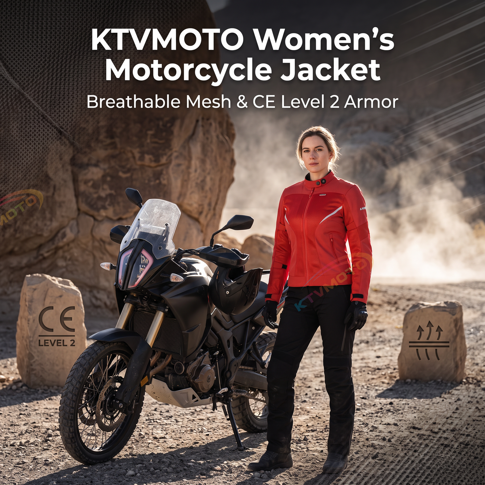 Women's motorcycle riding suit with breathable mesh（CE2）-J81