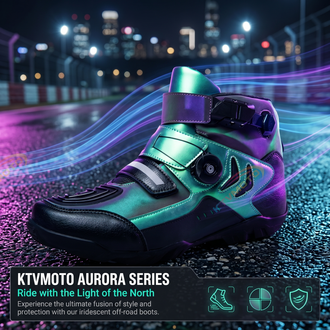 Iridescent Aurora Off-Road Motorcycle Boots-K82