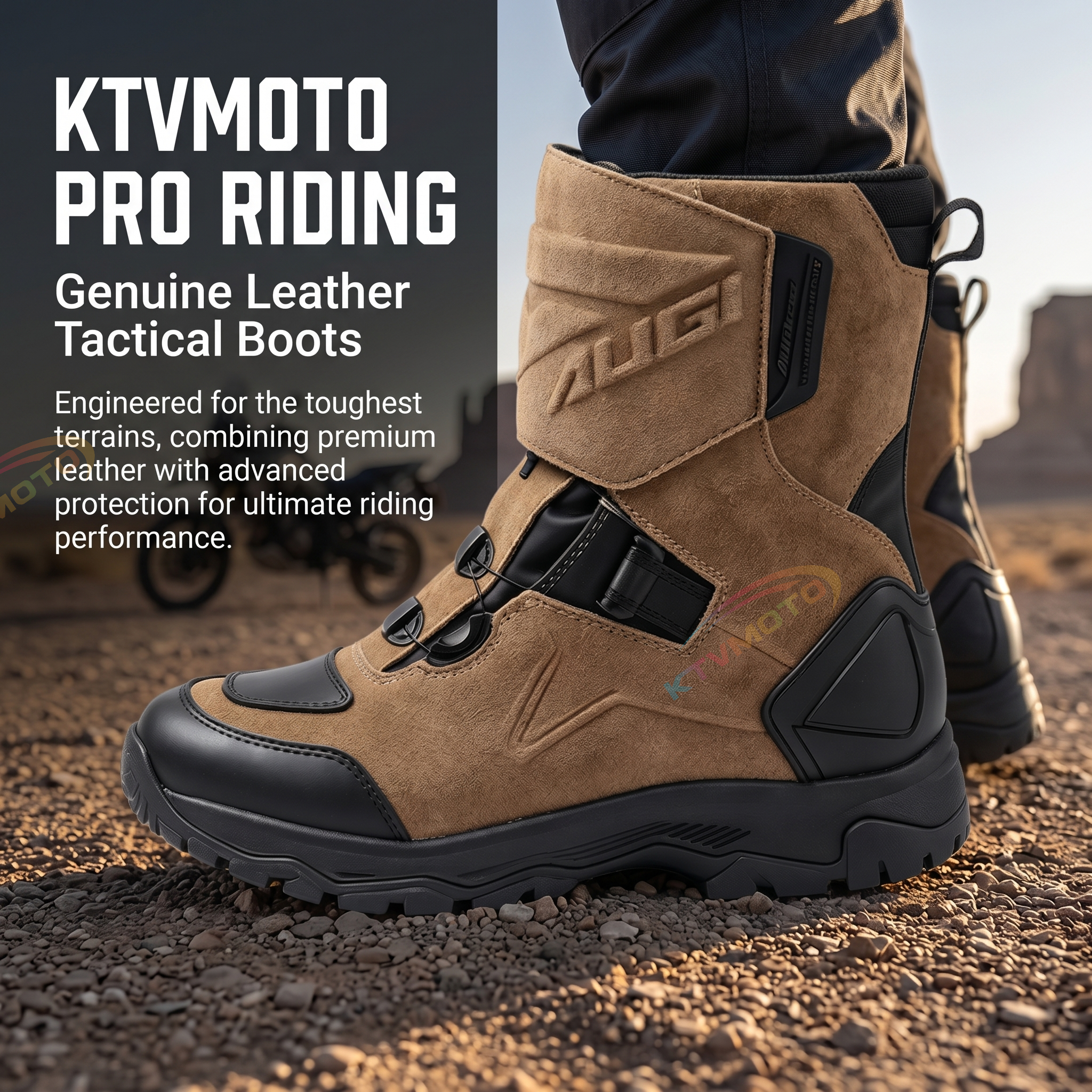 Leather Motorcycle Riding Boots-K100