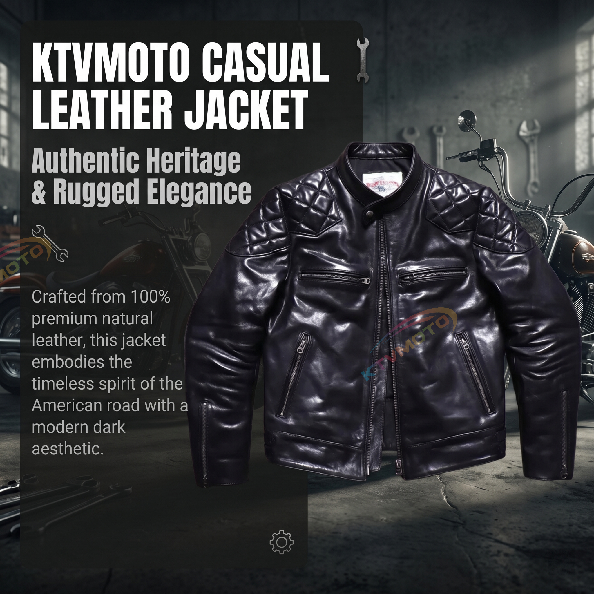 Beckham casual genuine leather jacket -A23