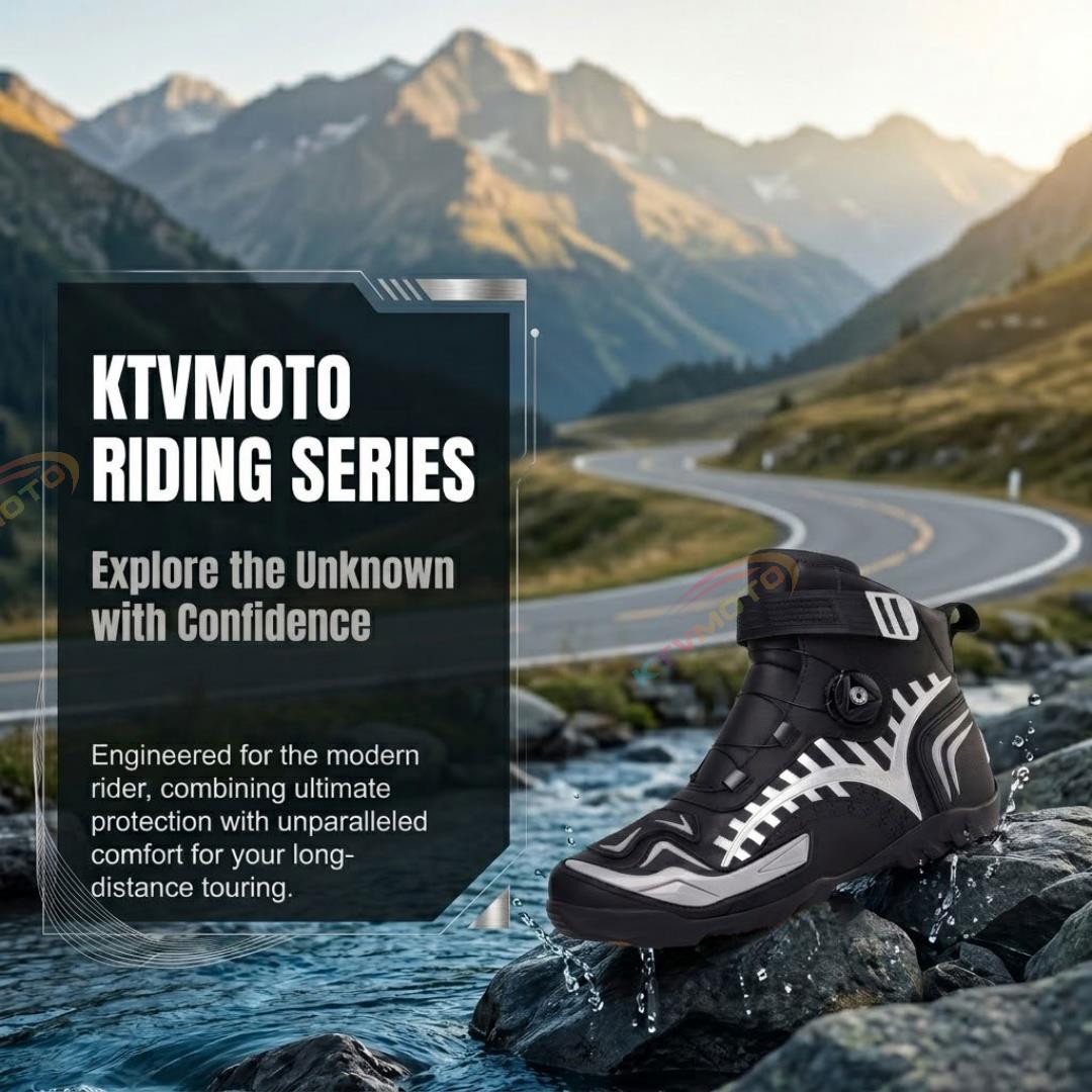 Waterproof Motorcycle Riding Boots with Knob System-K47