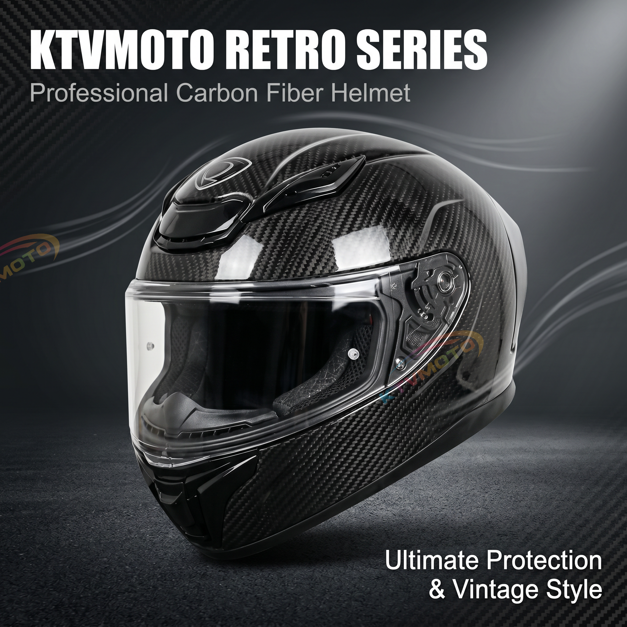 Carbon fiber textured motorcycle helmet racing equipment — I56