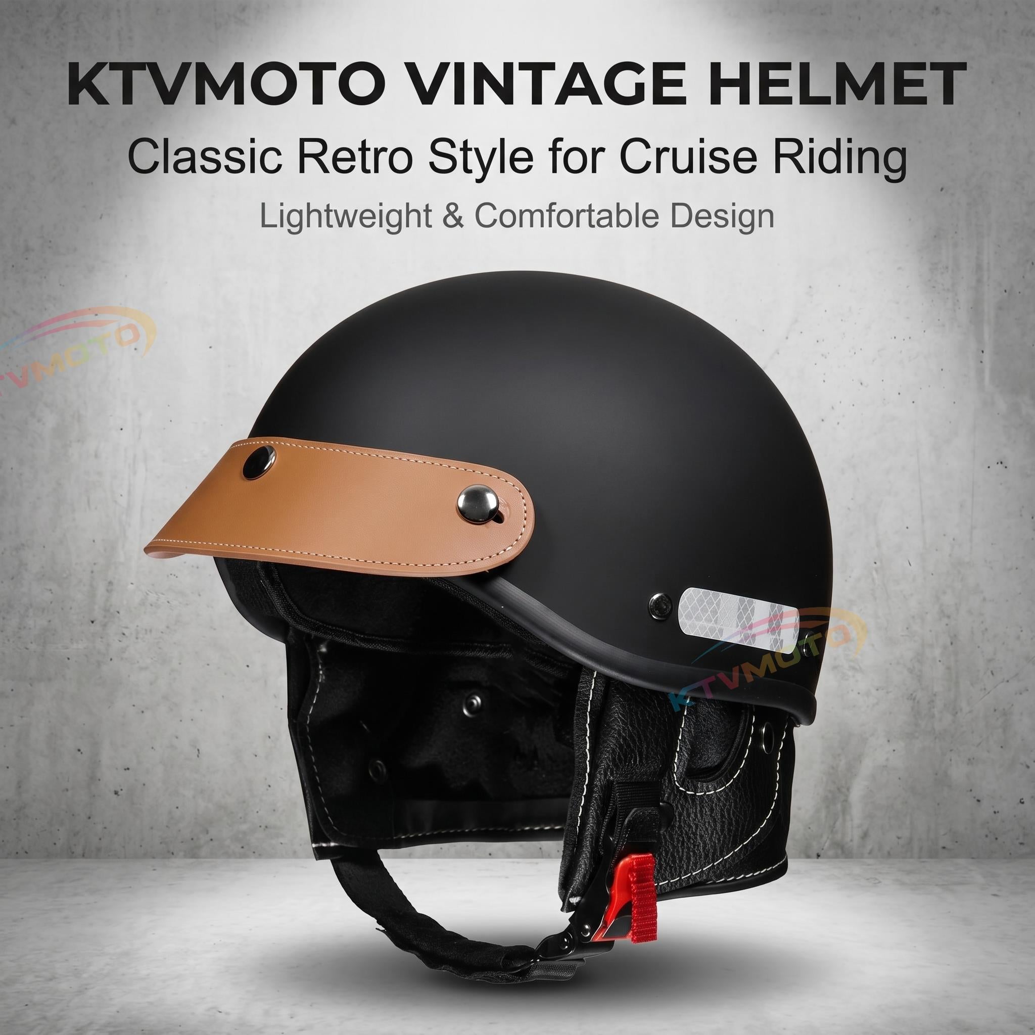 Retro cruiser half helmet with earmuffs- I16
