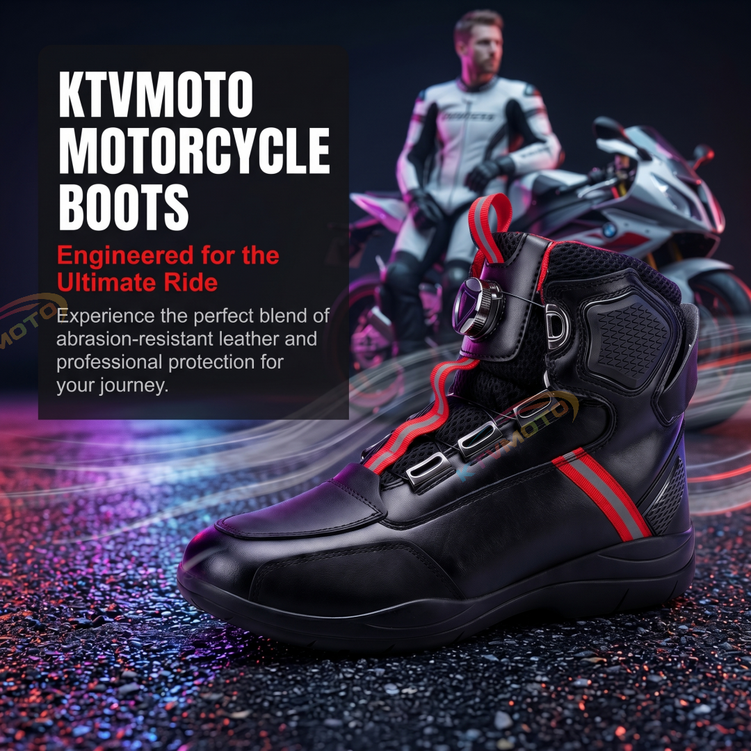 Abrasion-resistant leather motorcycle boots-K87