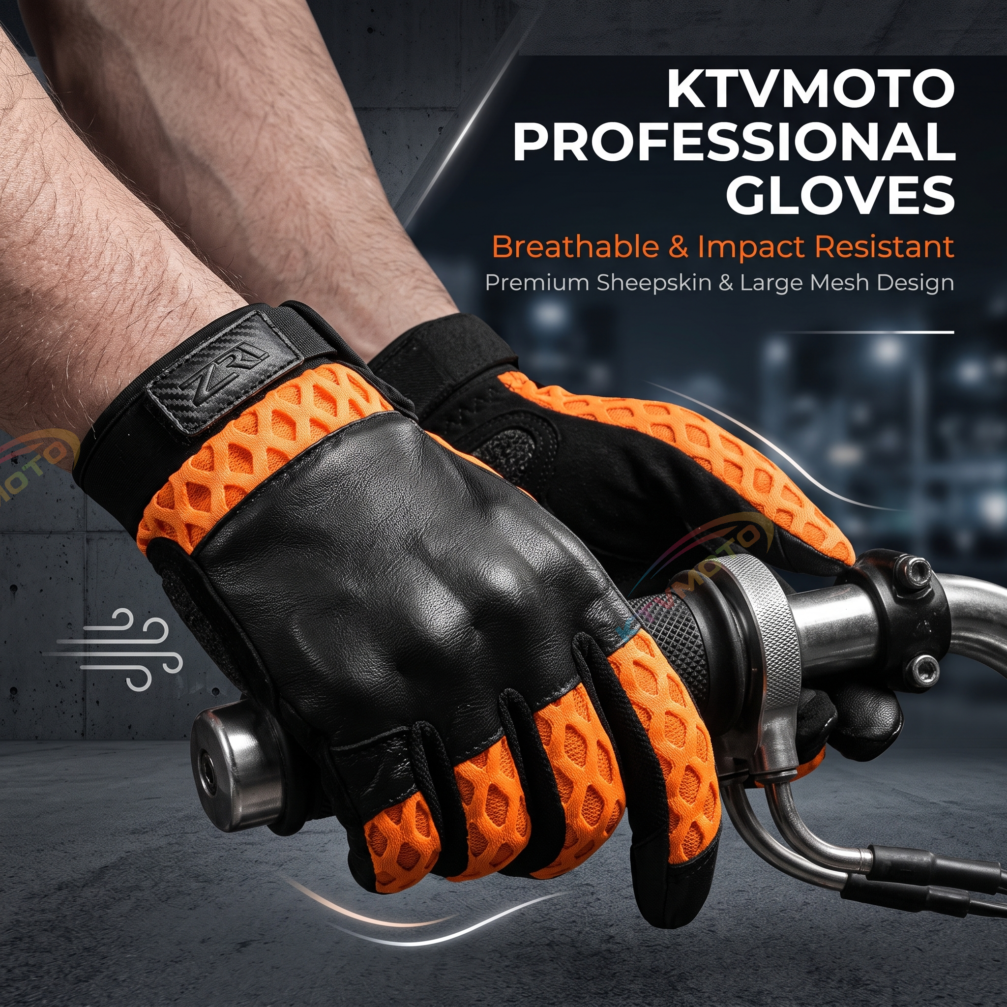 Motorcycle riding gloves with large mesh-G76