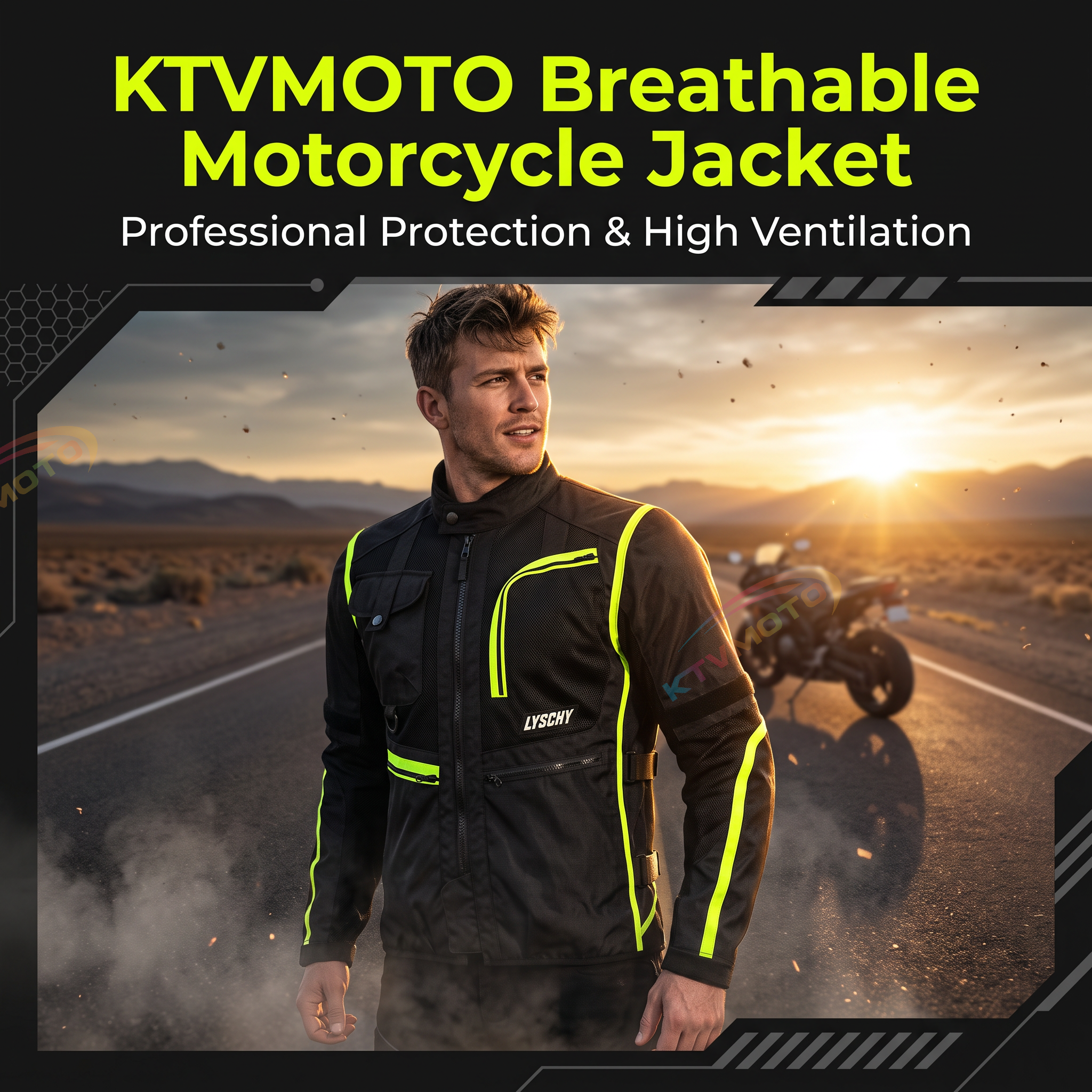 Motorcycle breathable riding jacket-J85