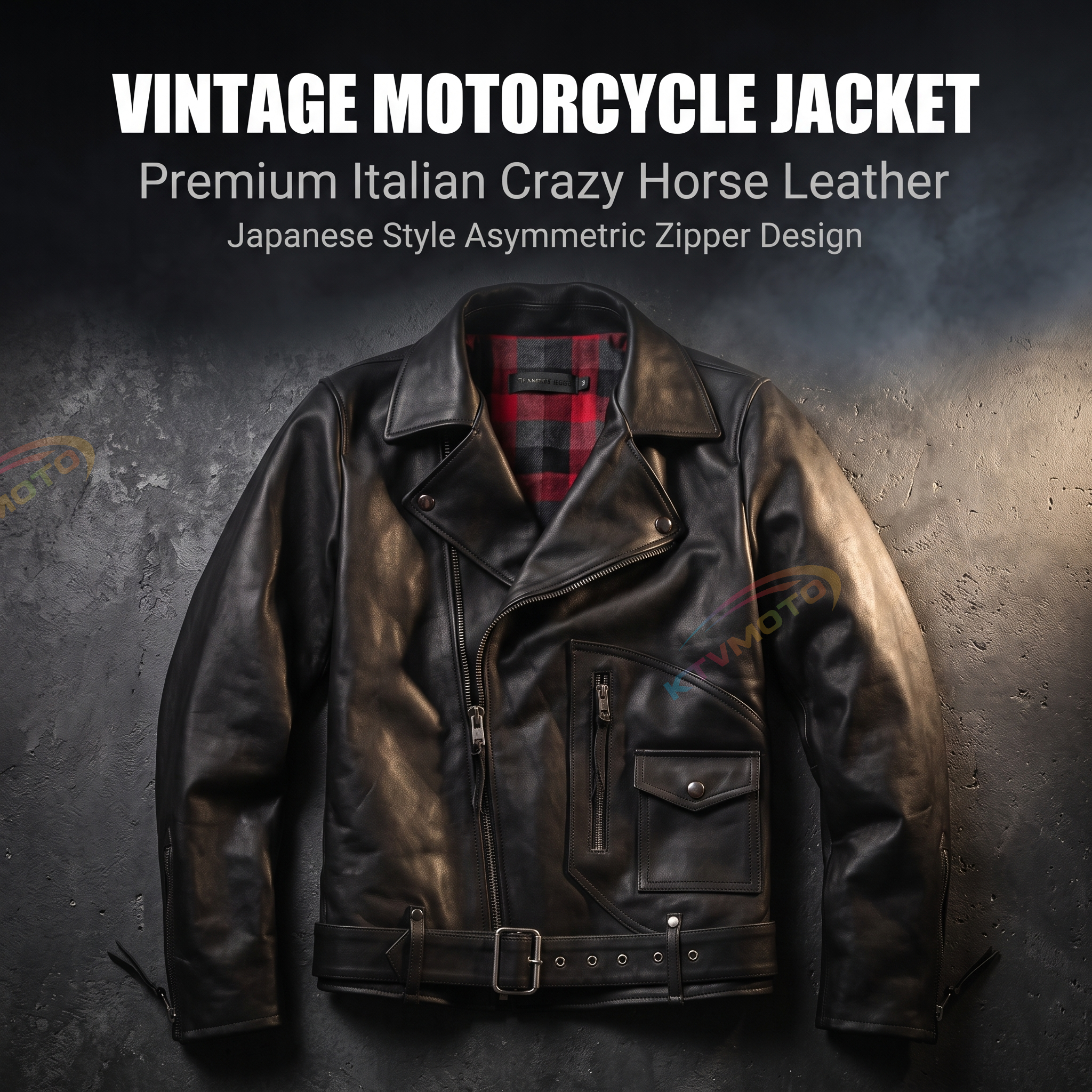 HARLEY ANGEL motorcycle genuine cowhide leather jacket-A27