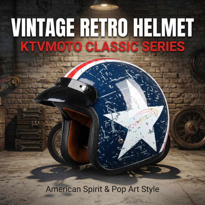 Retro star-shaped convertible motorcycle helmet – I57
