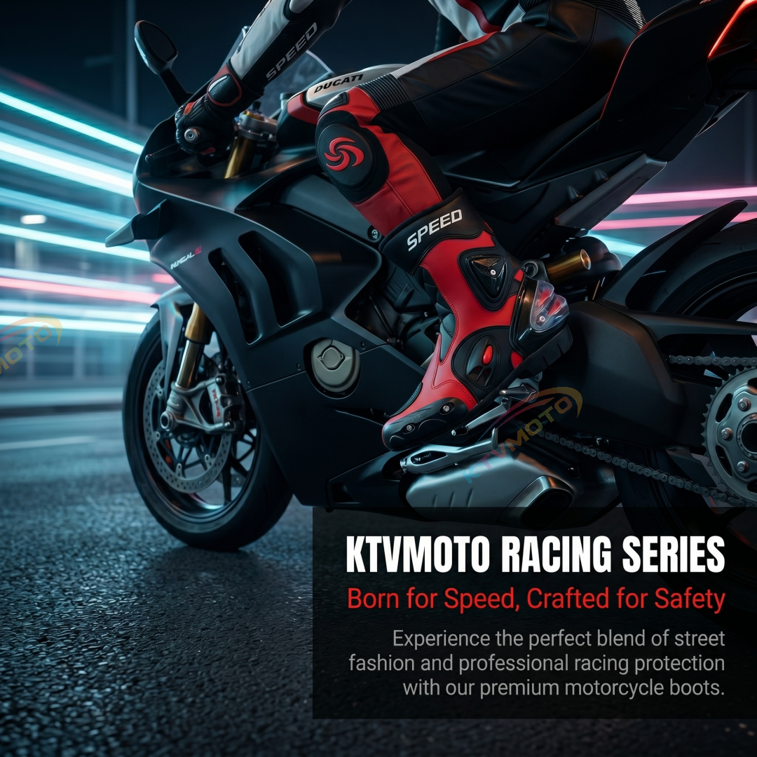 Motorcycle racing boots with ankle protection-K64