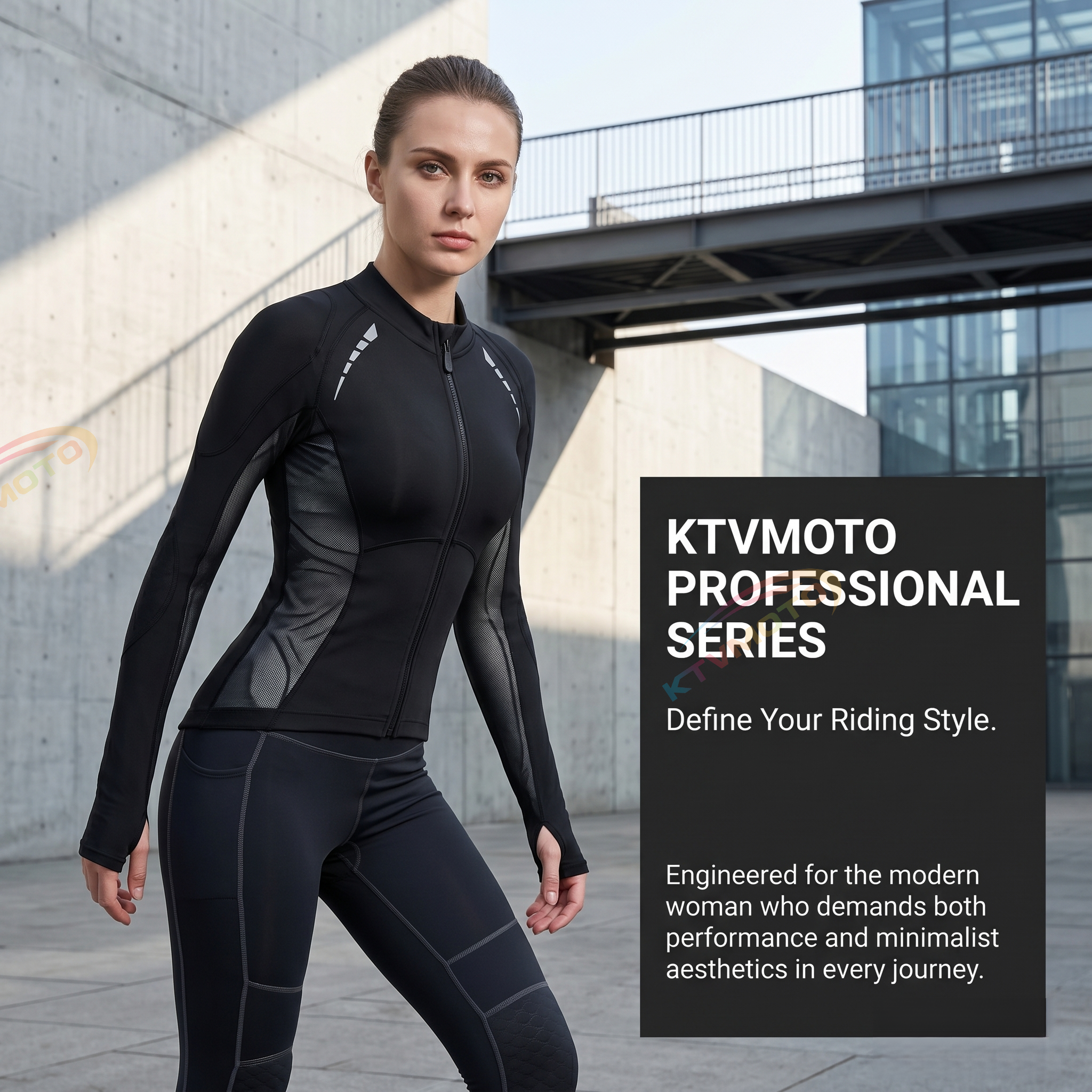 Women's slim-fit motorcycle suit-J42