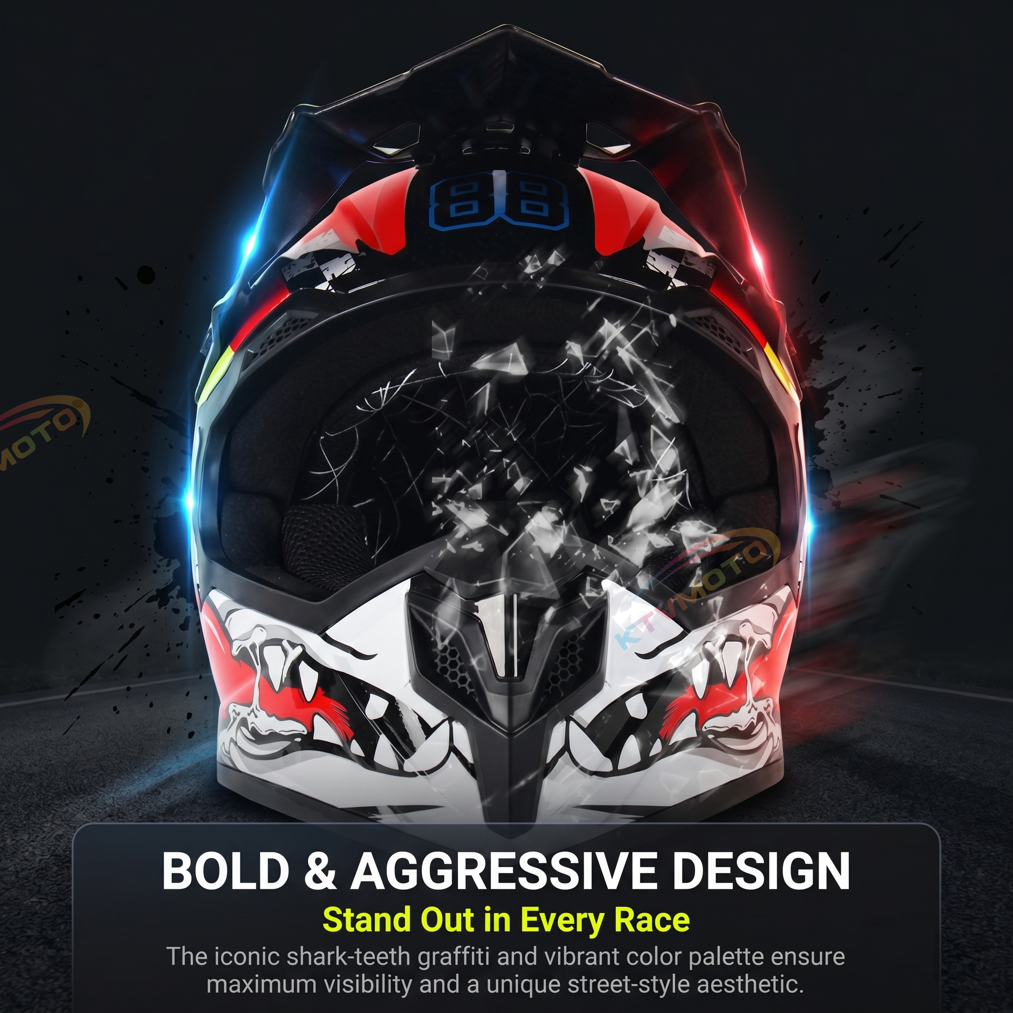 Graffiti Motocross Full Helmet-I83