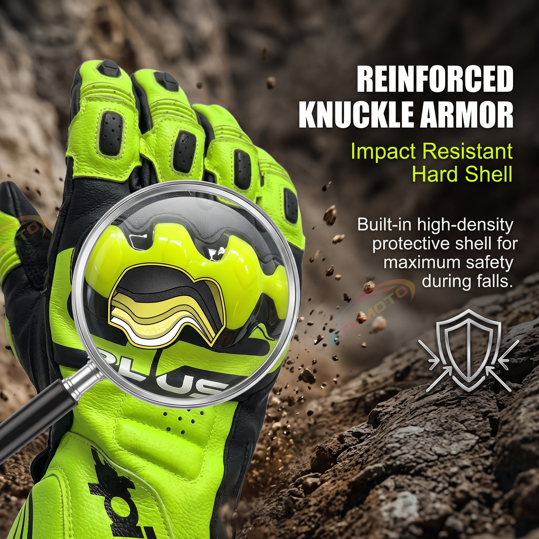 Touchscreen sheepskin motorcycle gloves-G91