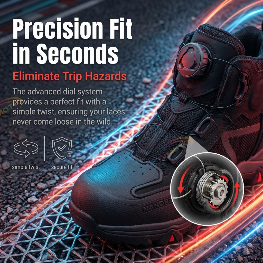 Breathable Motorcycle and Hiking Boots with Dial Closure-K39