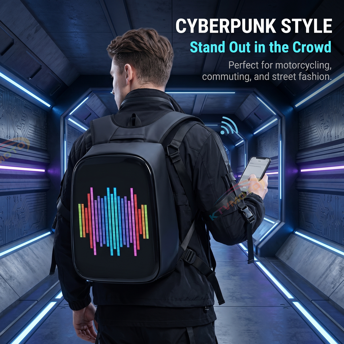 Motorcycle LED Display Backpack-B22