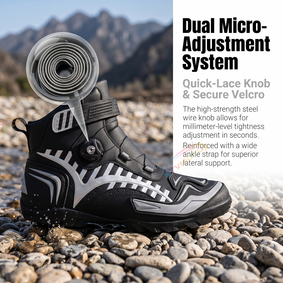 Waterproof Motorcycle Riding Boots with Knob System-K47