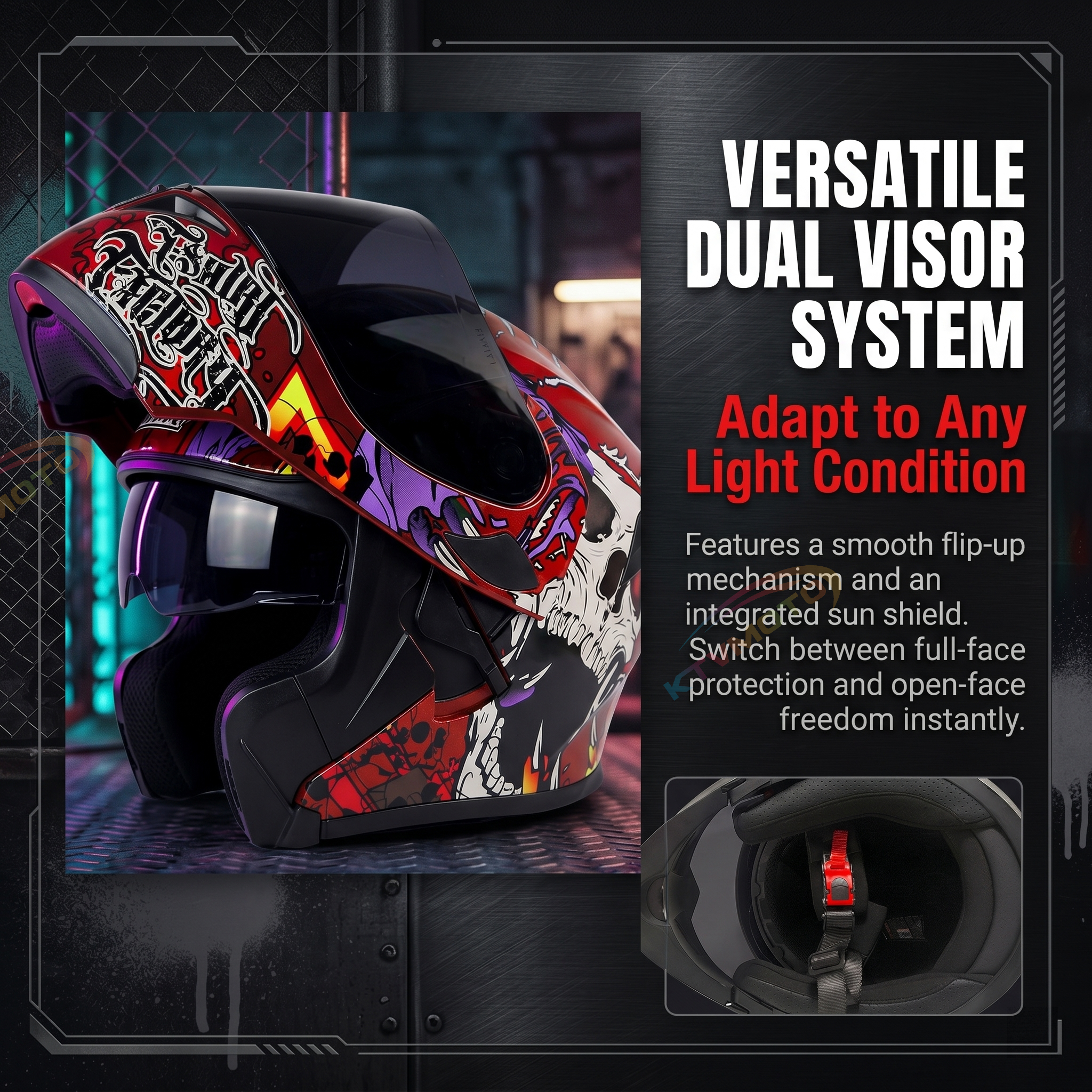 Windproof and noise-reducing full-face racing helmet-I92