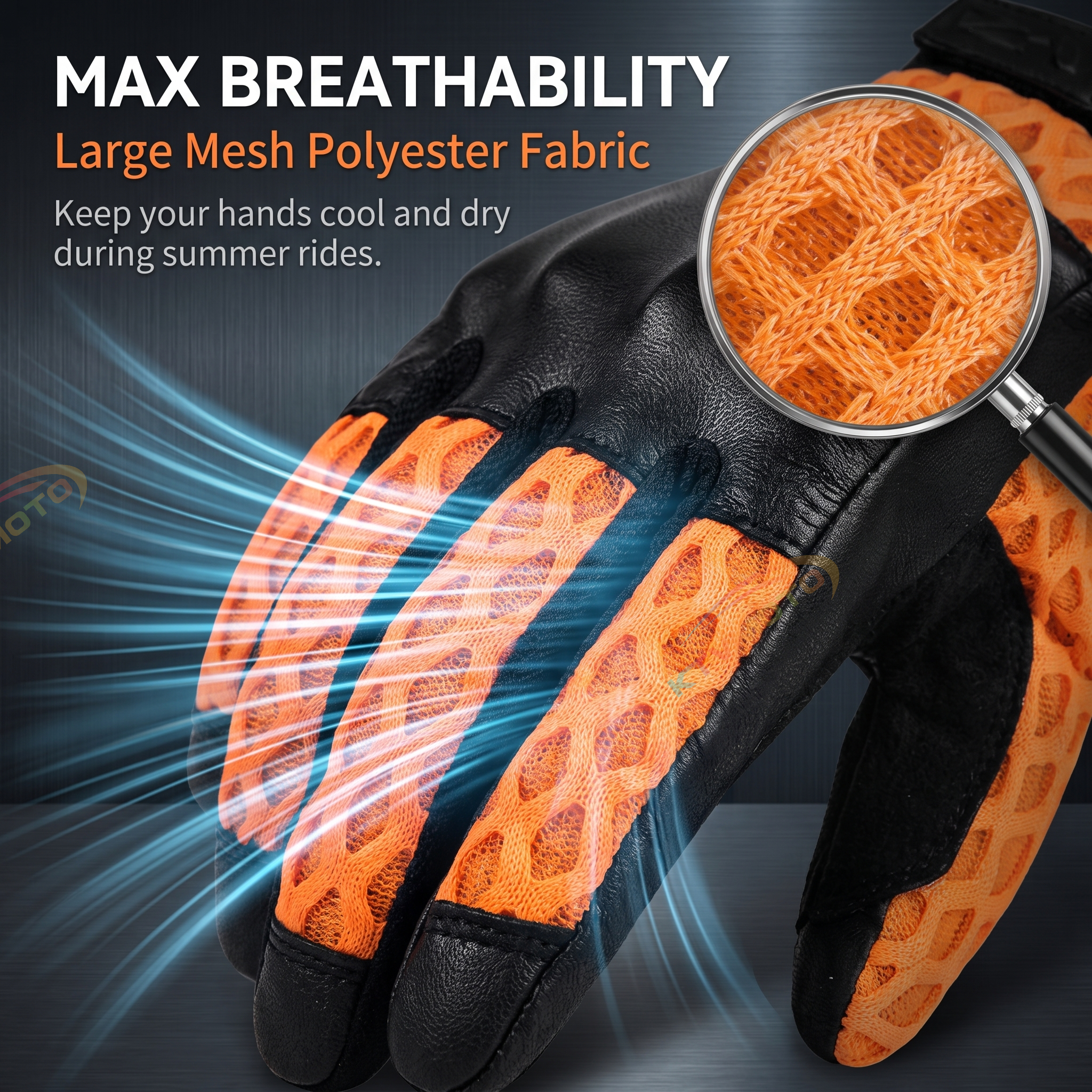 Motorcycle riding gloves with large mesh-G76