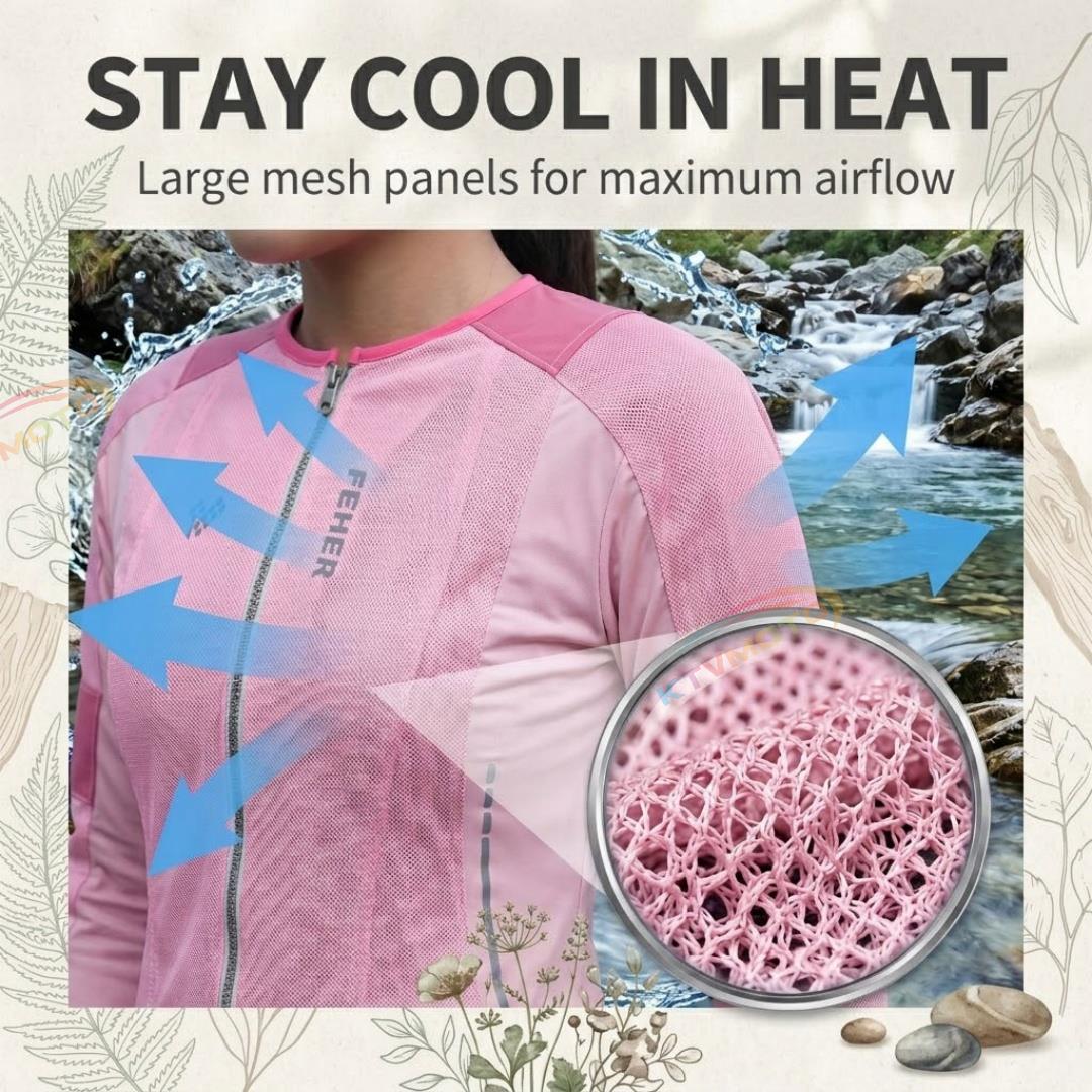 Women's Slim-Fit Breathable Mesh Motorcycle Jacket for Summer-J67