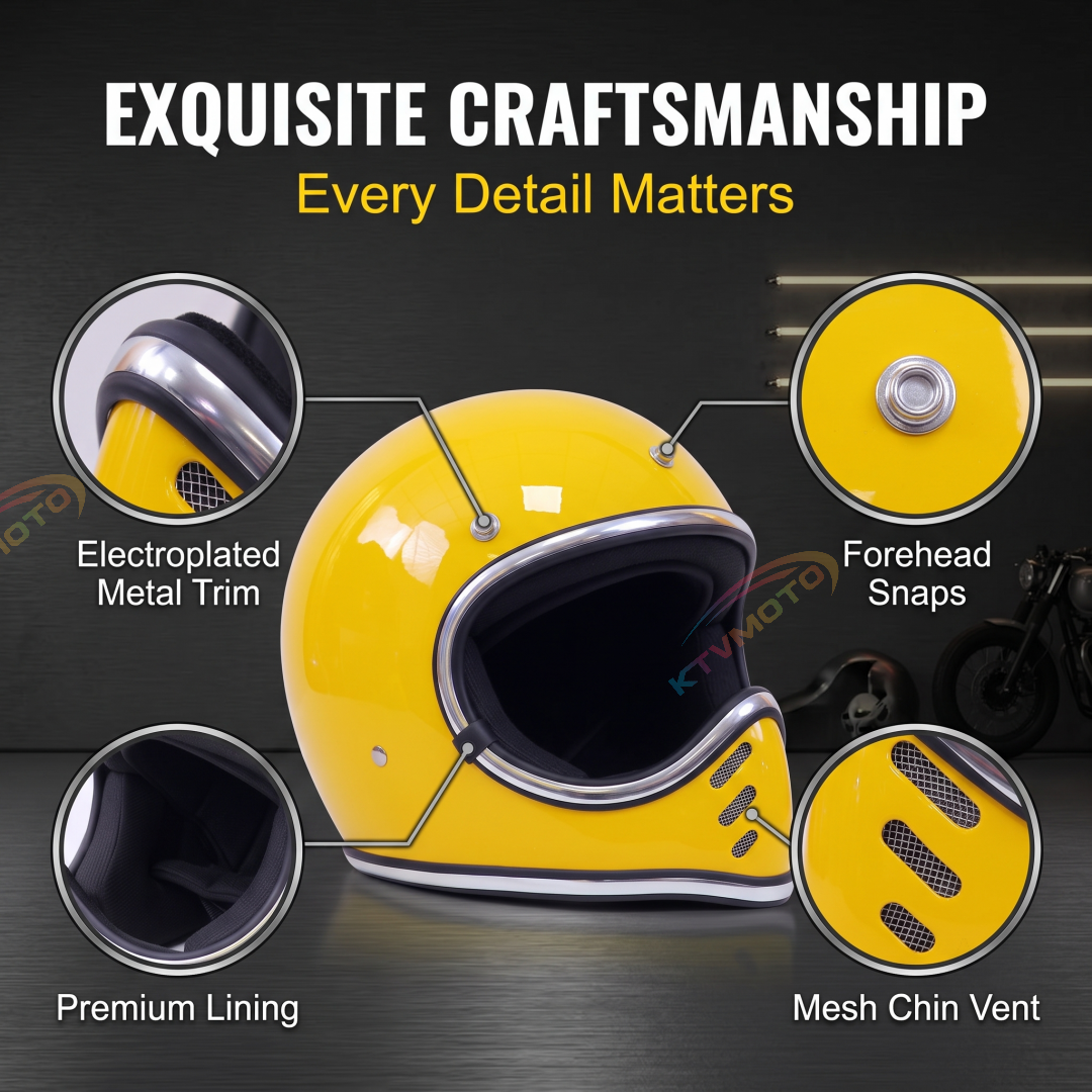 Open-style retro full-face motorcycle helmet-I137