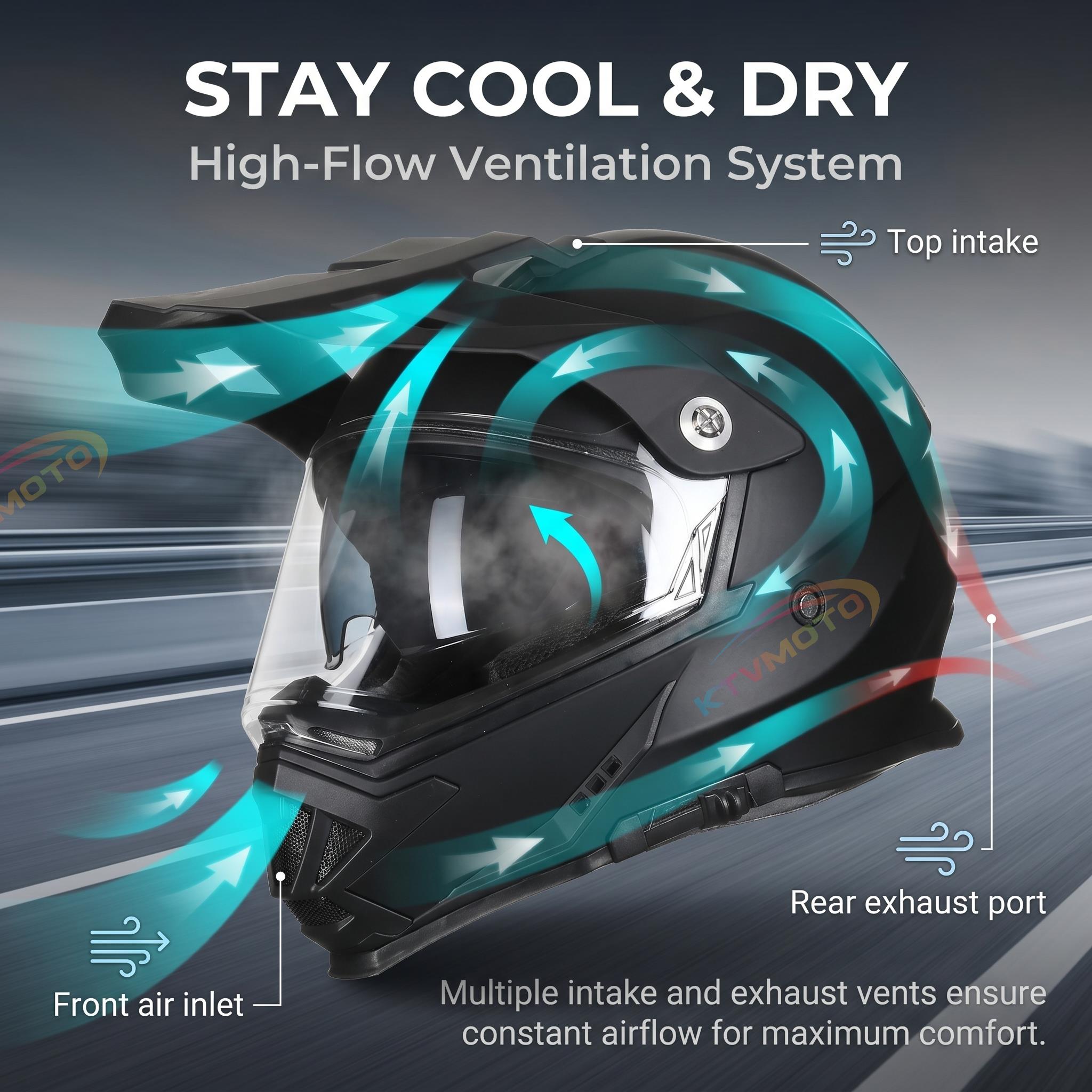 Dual-lens DOT certified motorcycle full-face helmet-I03