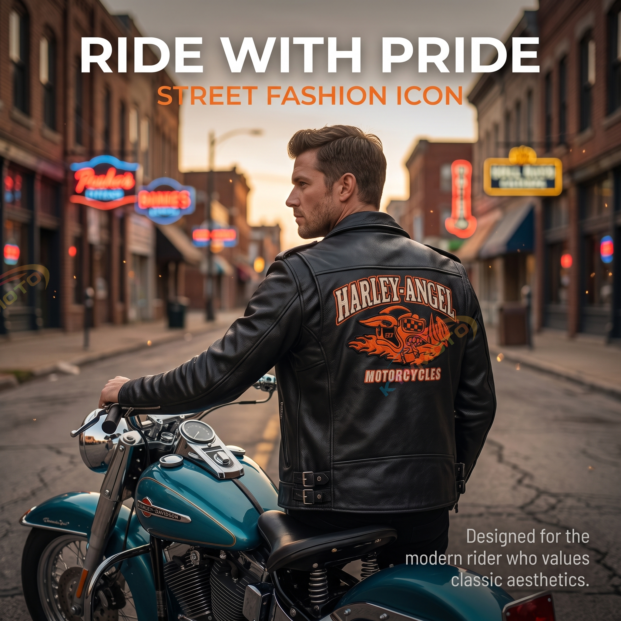 HARLEYANGEL genuine leather jacket-A18