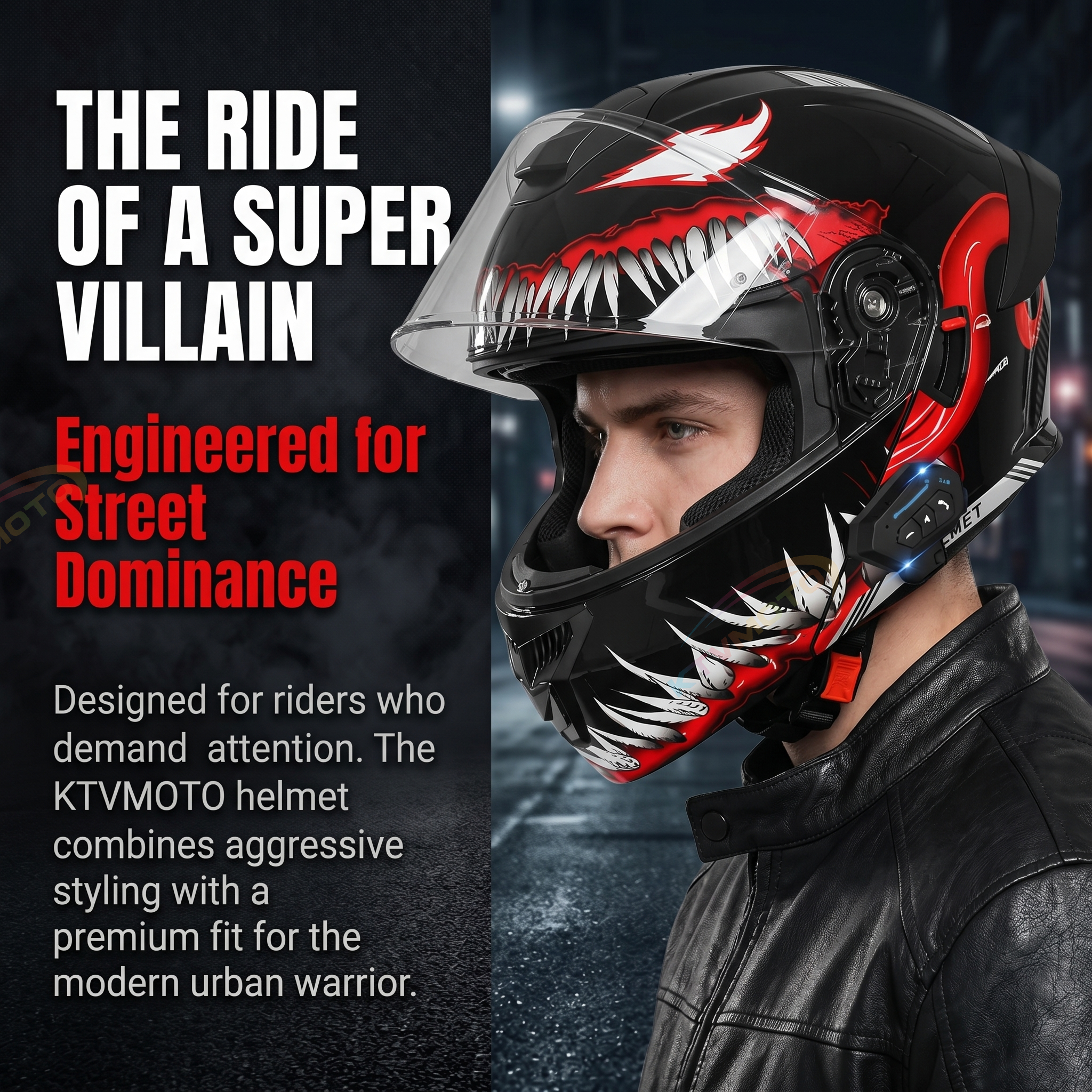 Bluetooth flip-top motorcycle helmet-I104