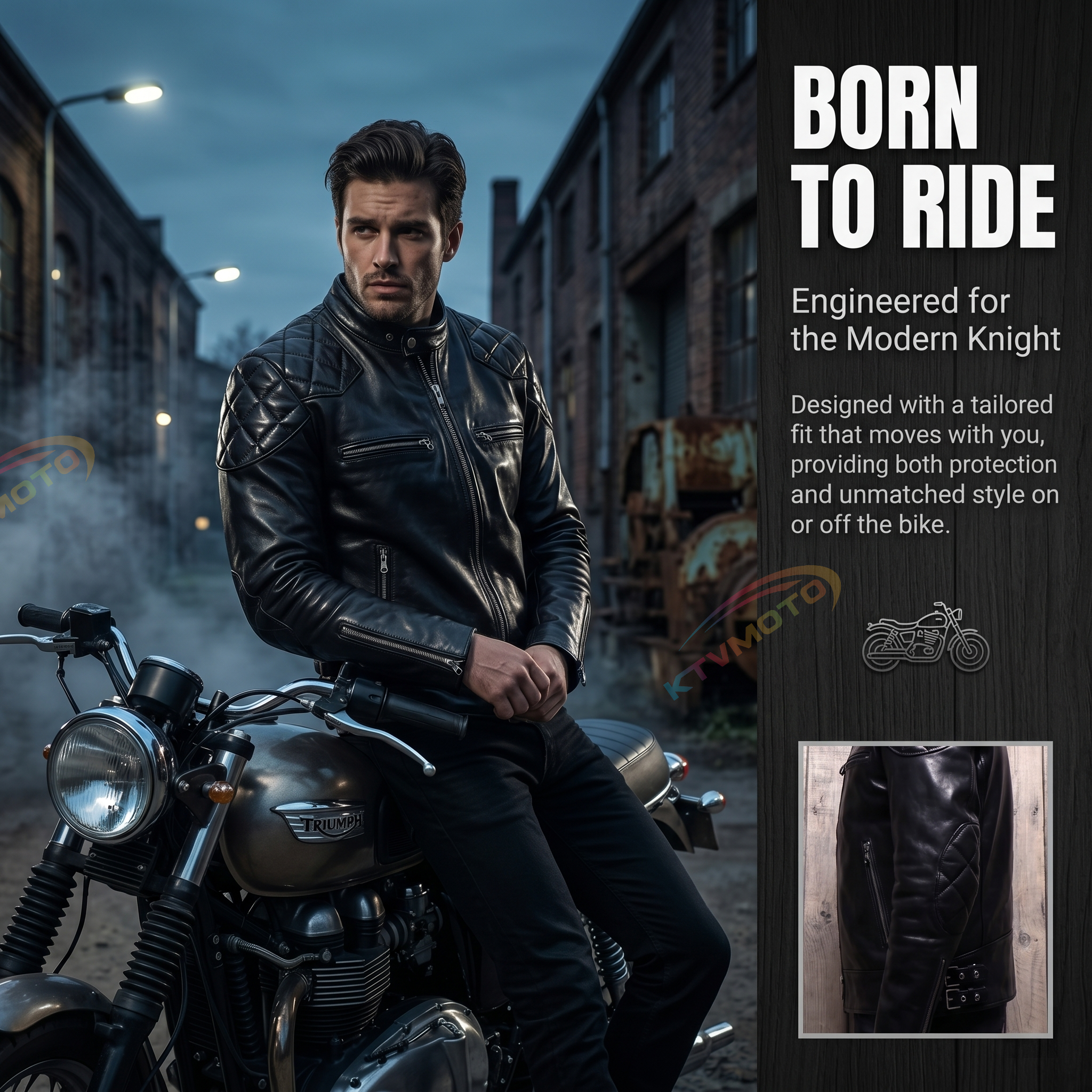 Beckham casual genuine leather jacket -A23