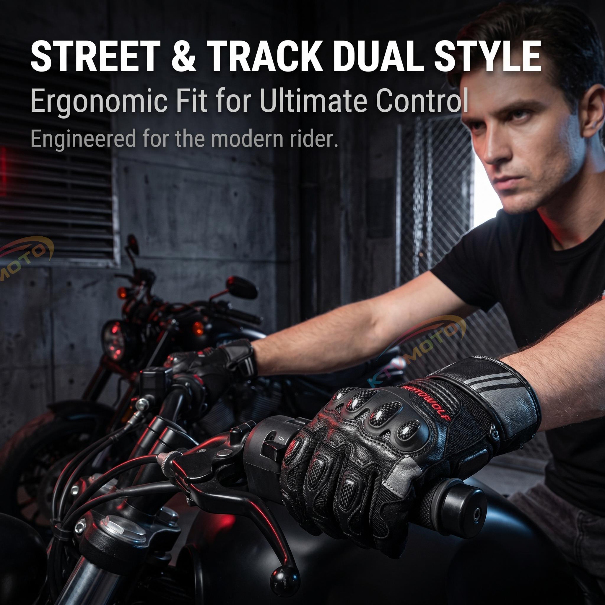 Breathable genuine leather touchscreen gloves-G71