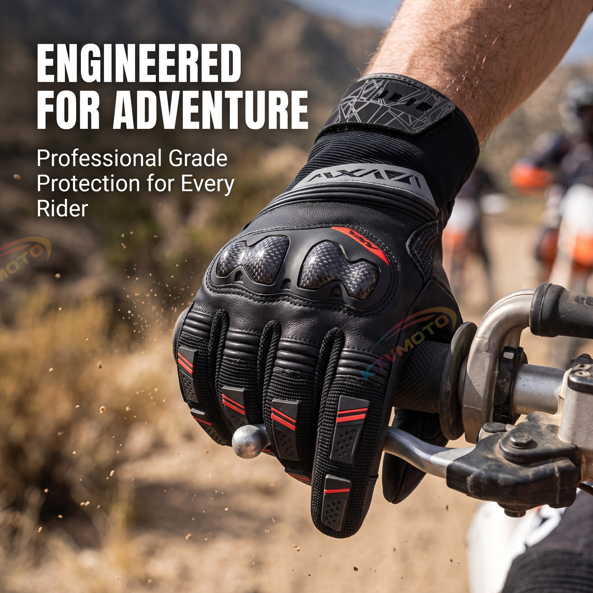 Motorcycle gloves with carbon fiber touchscreen thickened-G80