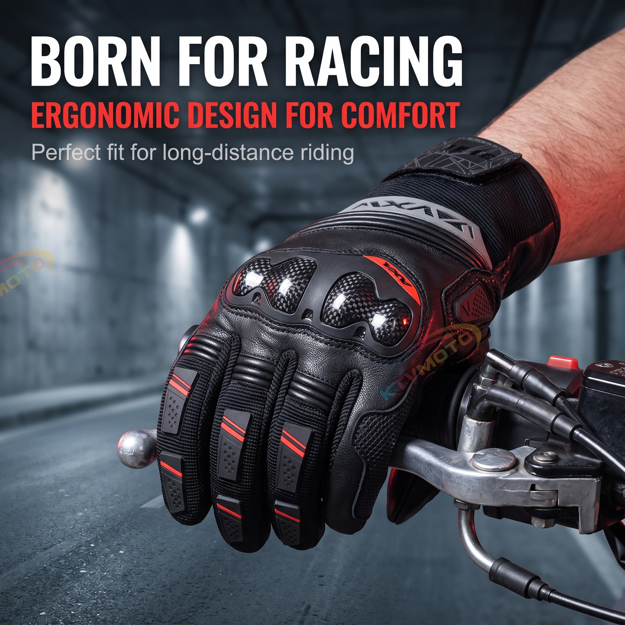 Motorcycle gloves with carbon fiber touchscreen thickened-G80