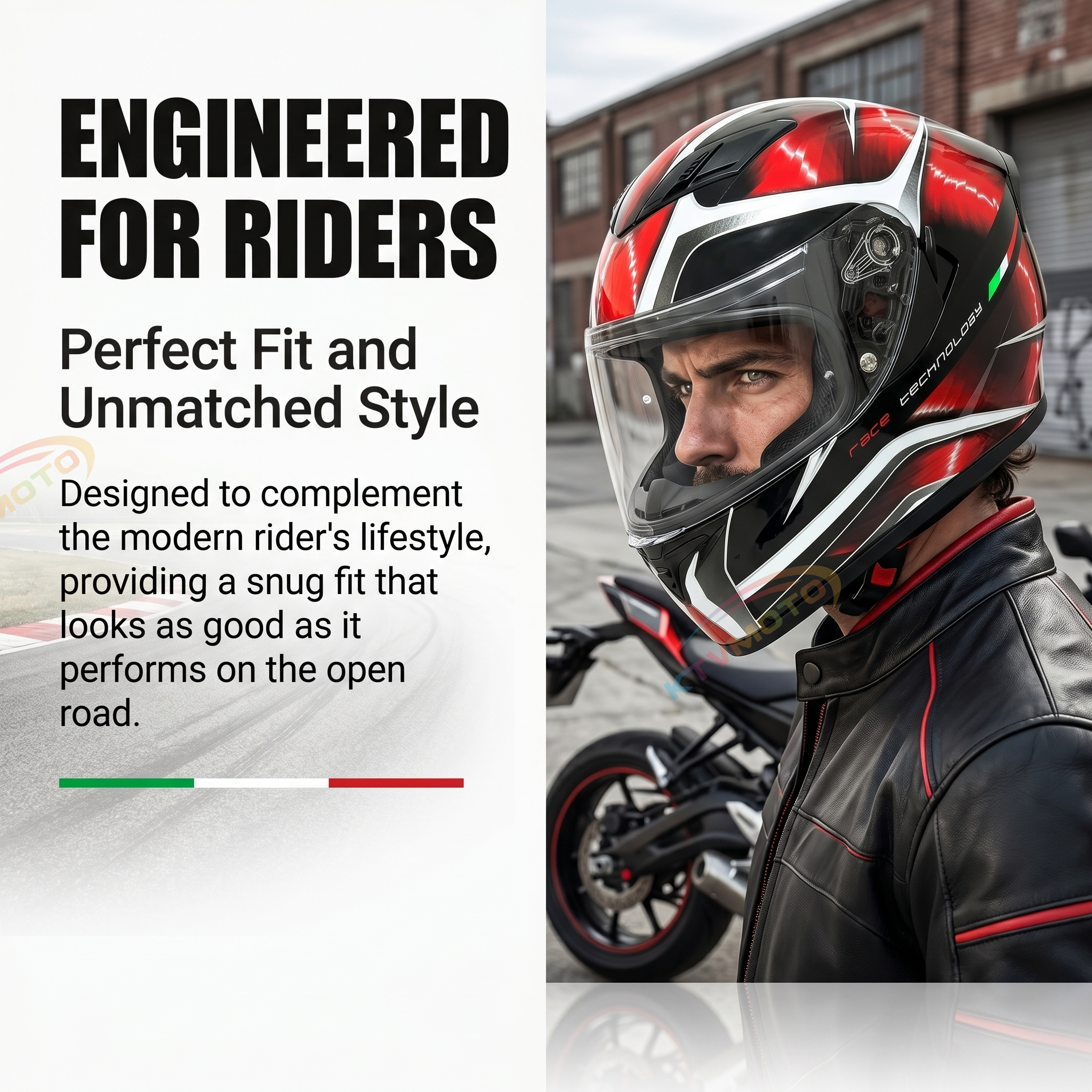 Street Racing Motorcycle Anti-Fog Full-Face Helmet-I106