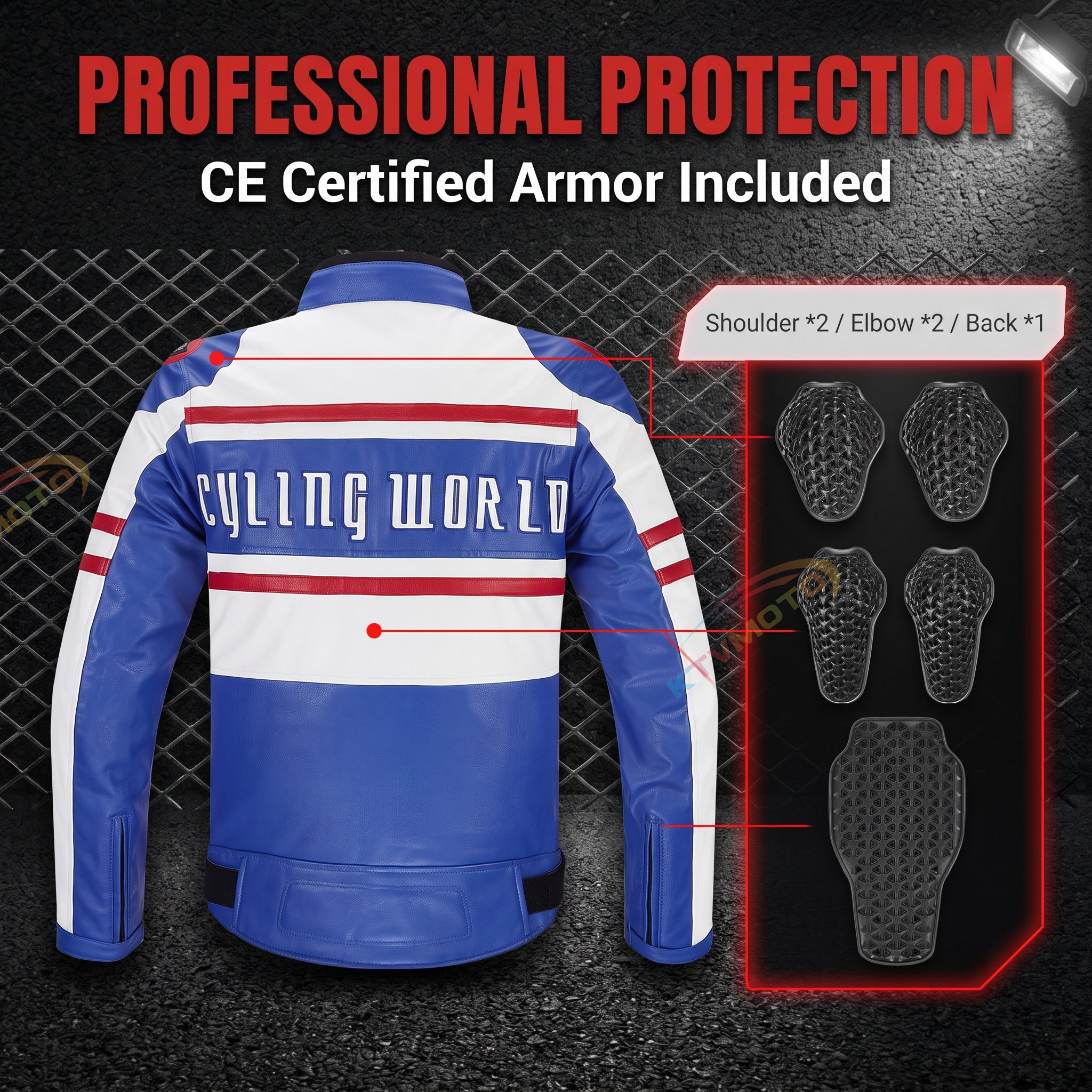 CE Motorcycle riding clothes and leather jacket-J71