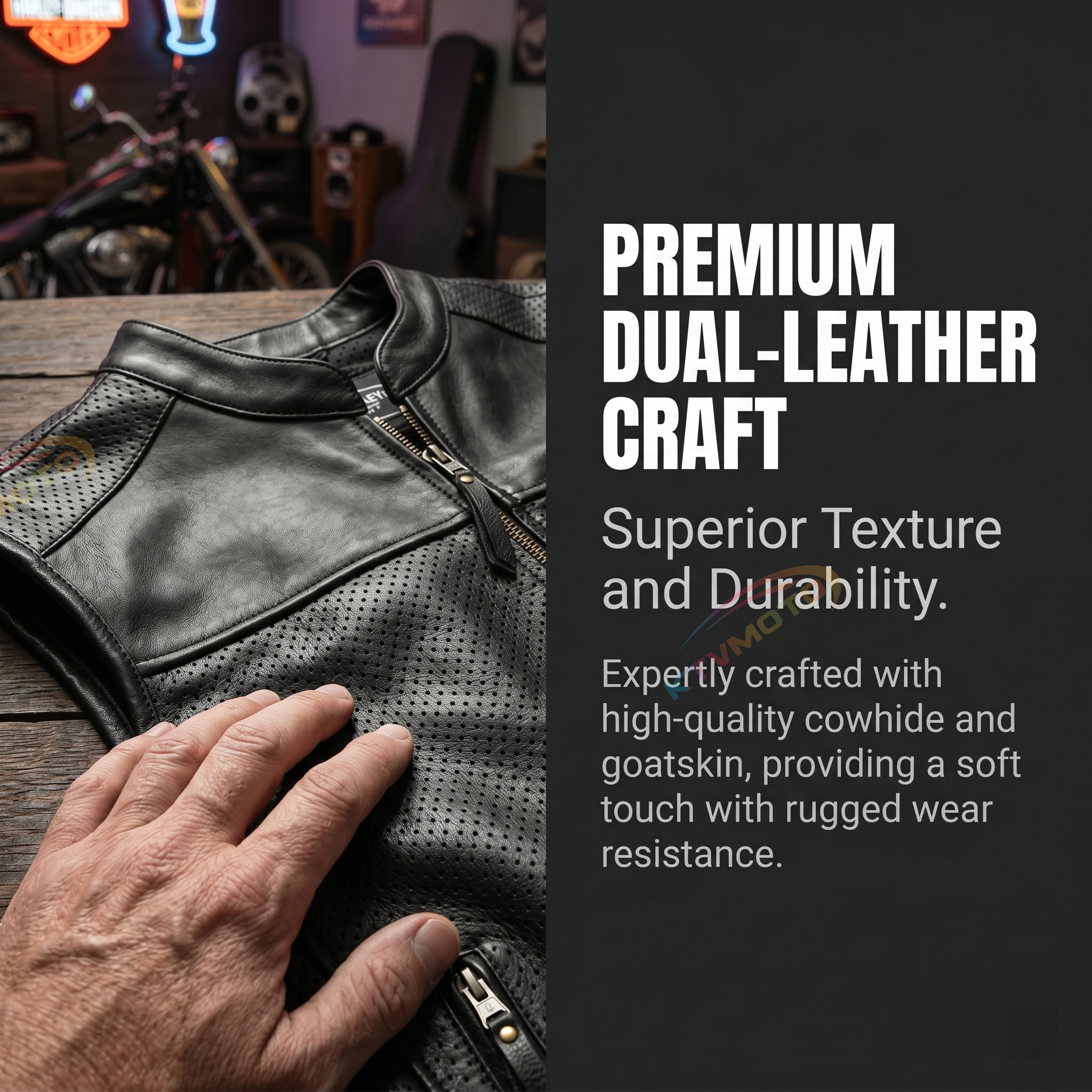 Harley Breathable Summer Mesh Leather Vest-A38