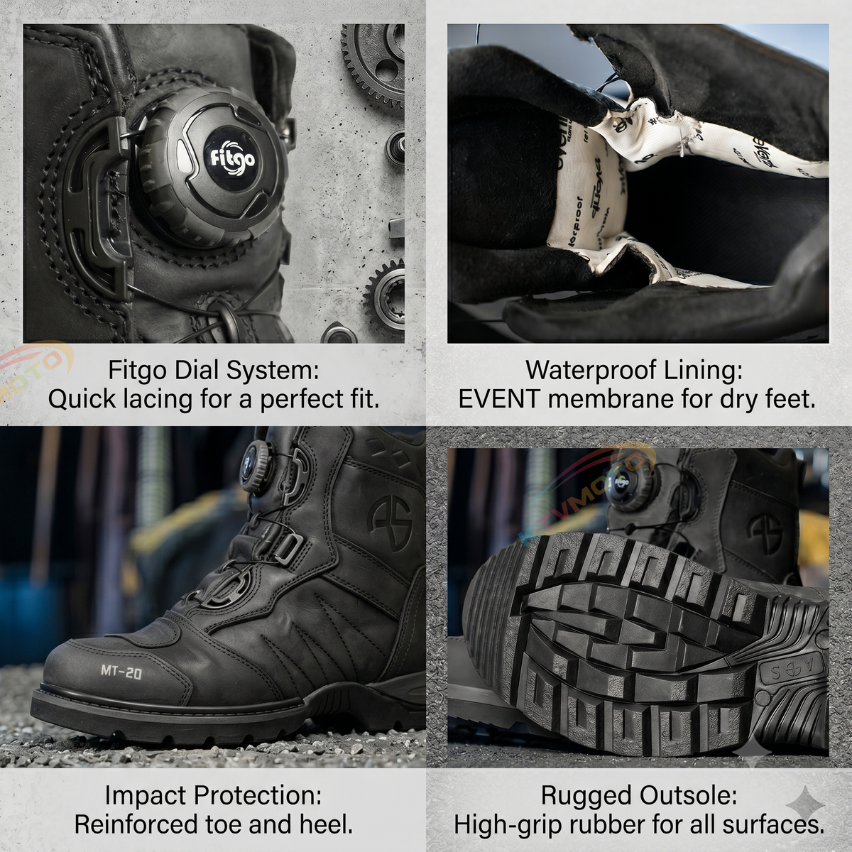 Motorcycle rally riding boots-K101