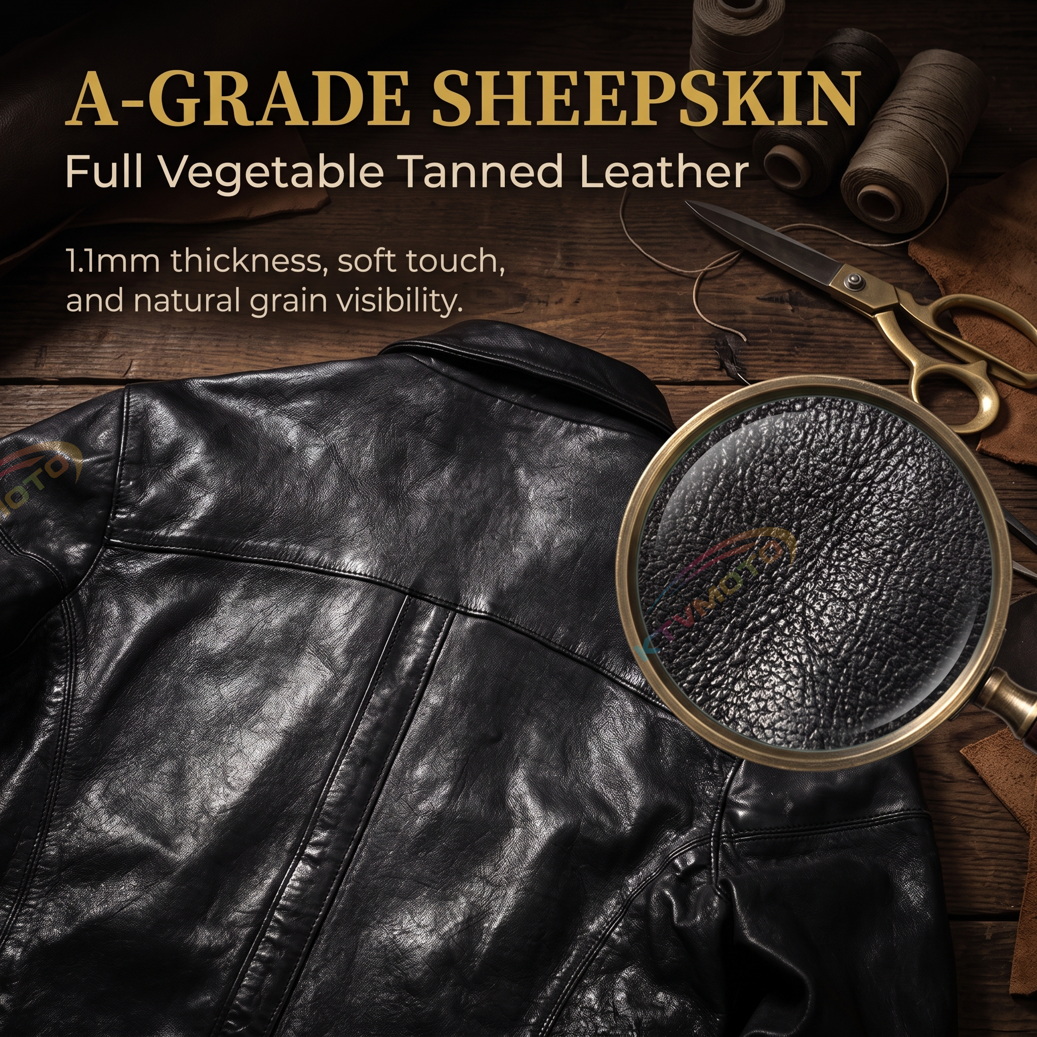 Luxury Vintage Casual Genuine Leather Jacket - A25