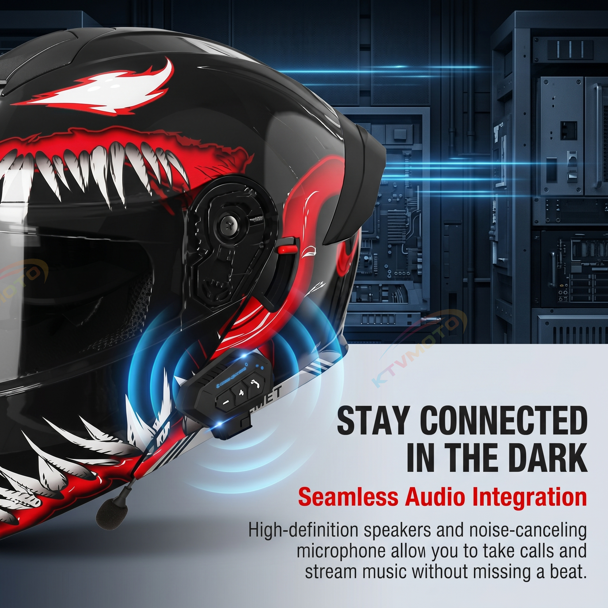 Bluetooth flip-top motorcycle helmet-I104